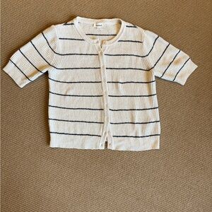 Striped Cardigan in Cream and Black